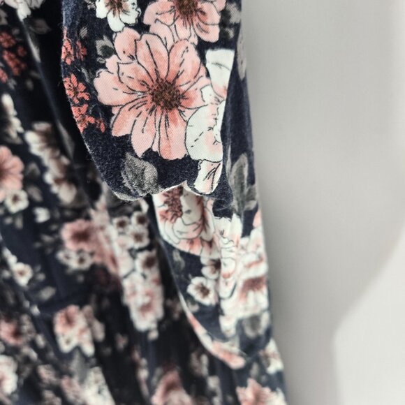 Torrid Navy Blue Floral Challis Scoop Neck Skater Mini Dress 3/3x - Picture 11 of 12